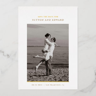 Minimalistic simple single photo foil foil invitation