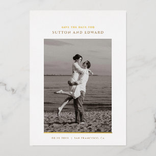 Minimalistic simple single photo foil invitation