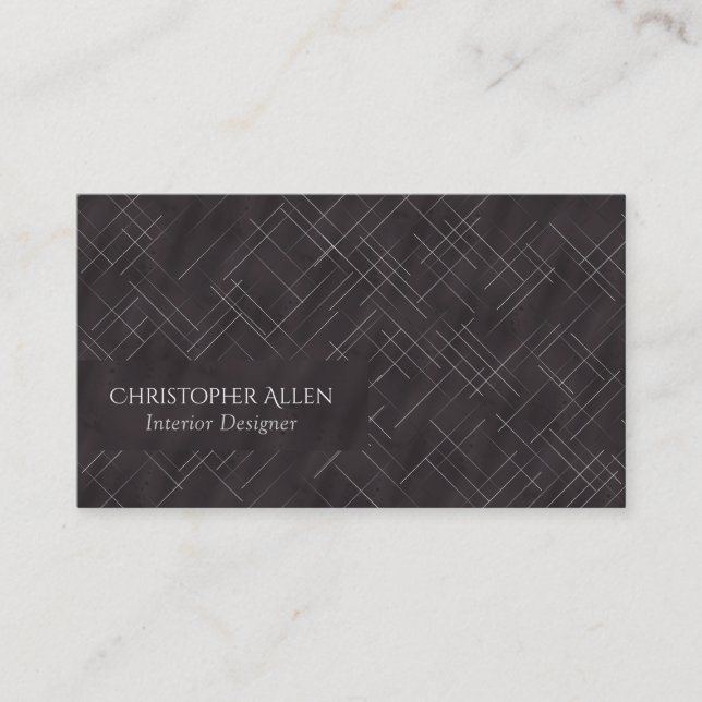 Minimalistic Sketchy Stripes | Charcoal Business Card (Front)