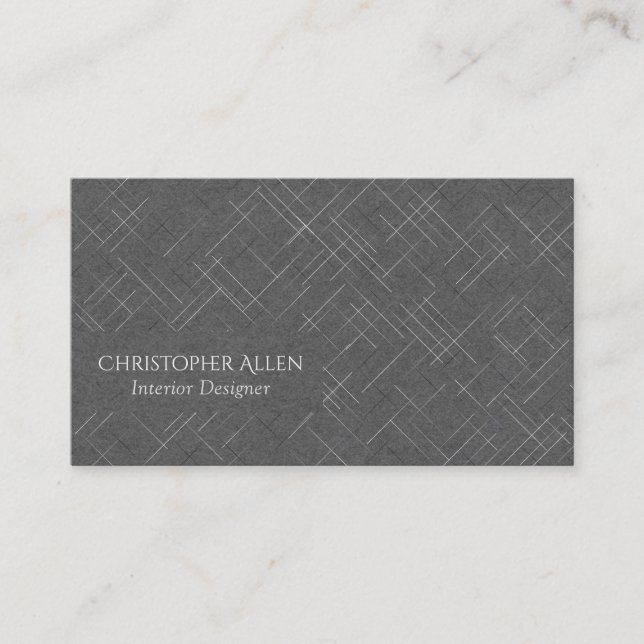 Minimalistic Sketchy Stripes | Dark Gray Business Card (Front)