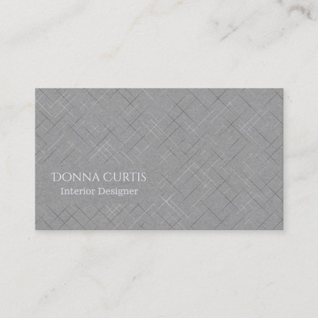 Minimalistic Sketchy Stripes | Med. Gray Business Card (Front)