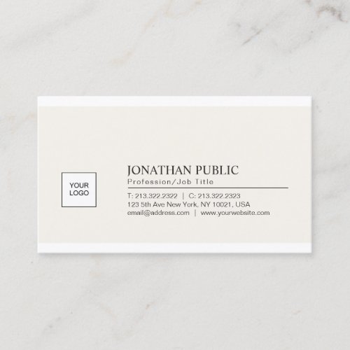 Minimalistic Sleek Modern Design Company Luxury Business Card