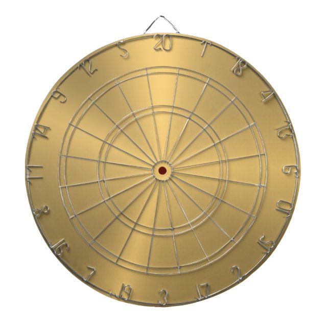 Minimalistic Slick Metallic Gold Texture Dart Board (Front)