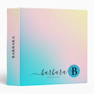 Minimalistic Soft Gradient Modern Monogram 3 Ring Binder