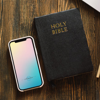 Minimalistic Soft Gradient Modern Monogram Case-Mate iPhone 14 Case
