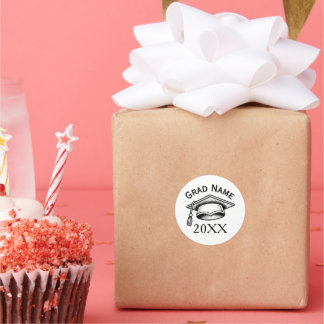 Minimalistic Stippling Graduation Class 20XX Classic Round Sticker