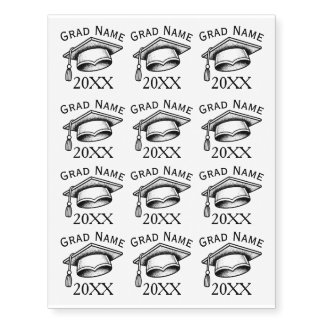 Minimalistic Stippling Graduation Class 20XX Temporary Tattoos