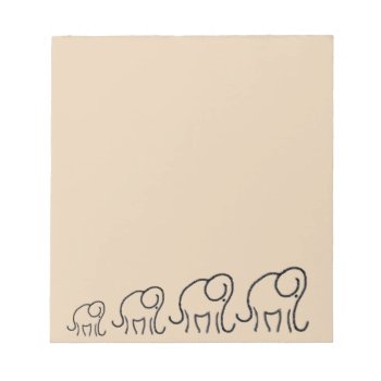 Minimalistic Stylised Elephants Parade Notepad by EleSil at Zazzle