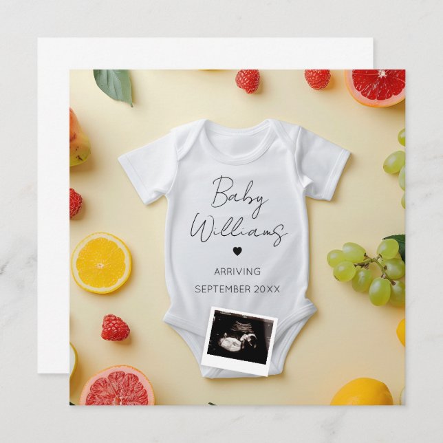 Minimalistic Summer Pregnancy Announcement (Front/Back)