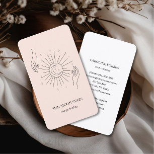 Minimalistic sun moon star Business card