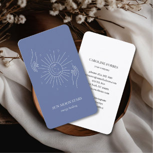 Minimalistic sun moon star Business card