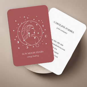 Minimalistic sun moon star Business card