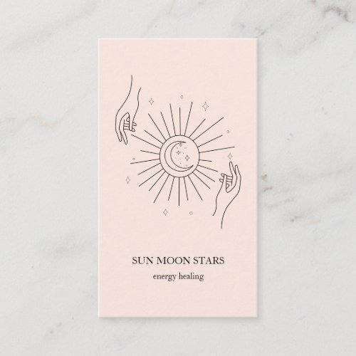 Minimalistic sun moon star Business card