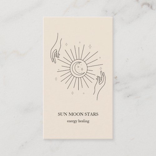 Minimalistic sun moon star Business card