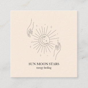 Minimalistic sun moon star Business card