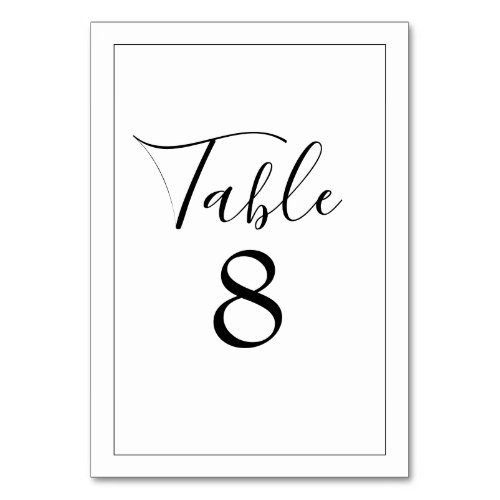 Minimalistic Table Number