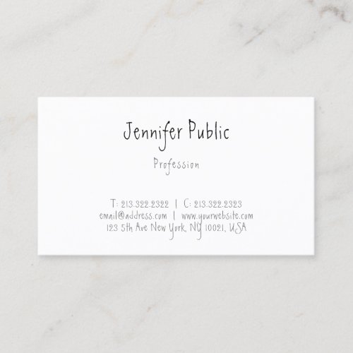 Minimalistic Template Calligraphy Modern Trendy Business Card