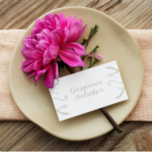 Minimalistic Tropical Fall Leaves Vine Wedding Place Card