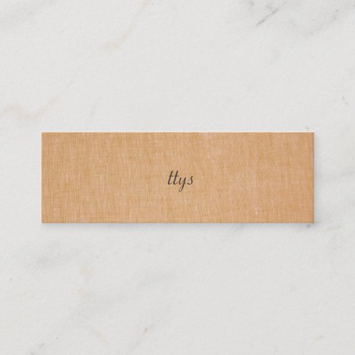 Customizable Minimalistic TTYS Faux Linen Mini Business Card