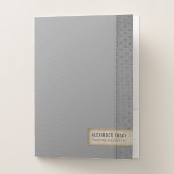 Minimalistic Two-tone Gray Pocket Folder by artNimages at Zazzle