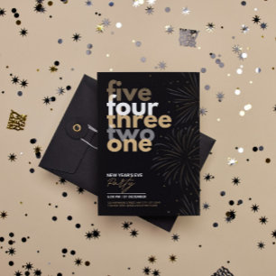 Minimalistic Typography, New Years Party Invite