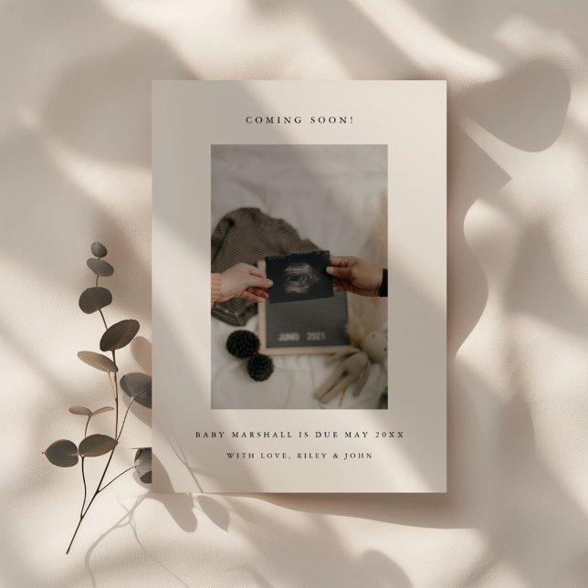 Minimalistic Ultrasound Photo New Baby Pregnancy Announcement (Creator Uploaded)