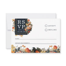 Minimalistic vintage-style rsvp card