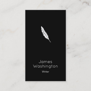 Minimalistic Vintage Writer Business Card - Black
