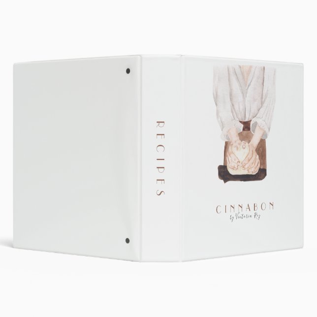 Minimalistic | Watercolor | Bakery | Caterer 3 Ring Binder (Background)