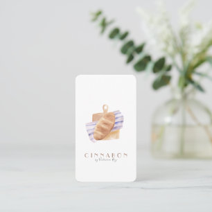 Minimalistic Watercolor Bakery Caterer Business Card