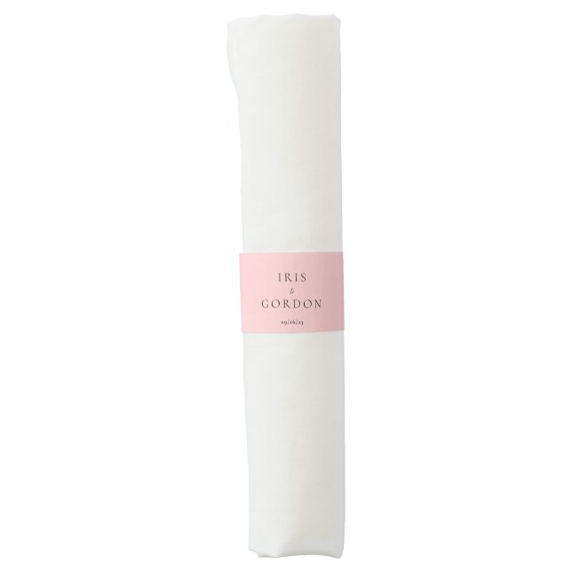 Minimalistic Wedding Custom Rose Napkin Bands (Front)
