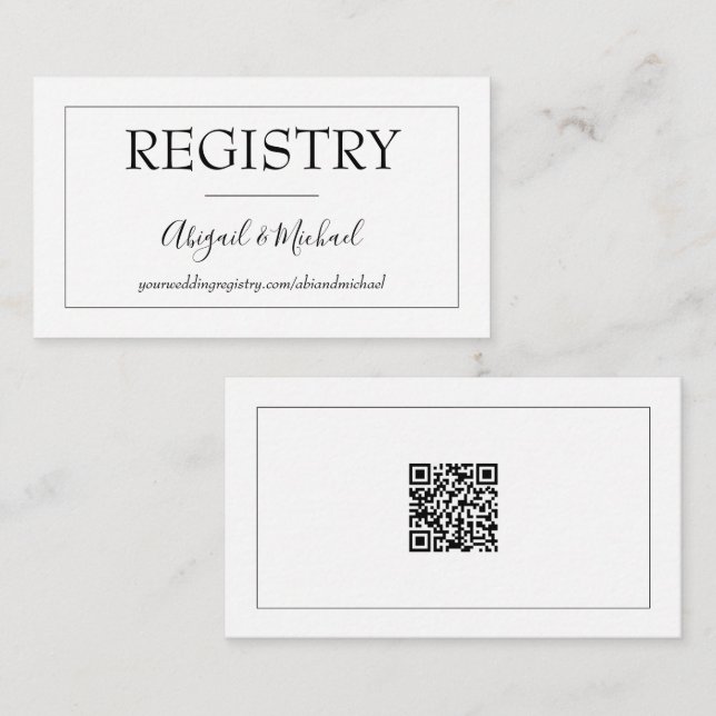 Minimalistic Wedding Registry Enclosure Card (Front/Back)