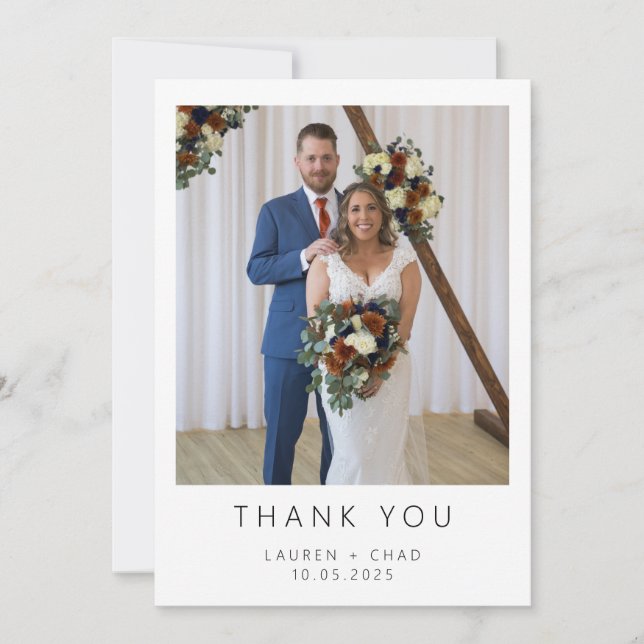 Minimalistic Wedding Thank you Card (Front)