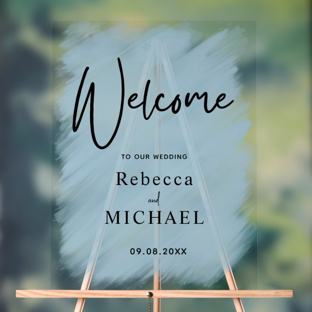 Minimalistic wedding welcome acrylic sign (Neutral)