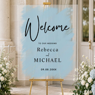 Minimalistic wedding welcome acrylic sign