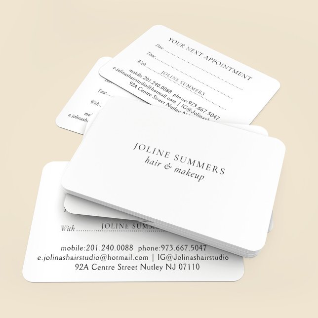 Minimalistic white and black appointment card (Creator Uploaded)