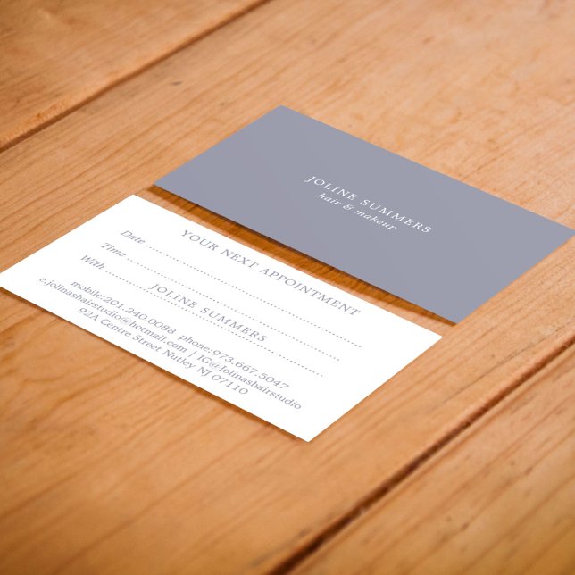 Minimalistic white and blue-gray appointment card (Creator Uploaded)