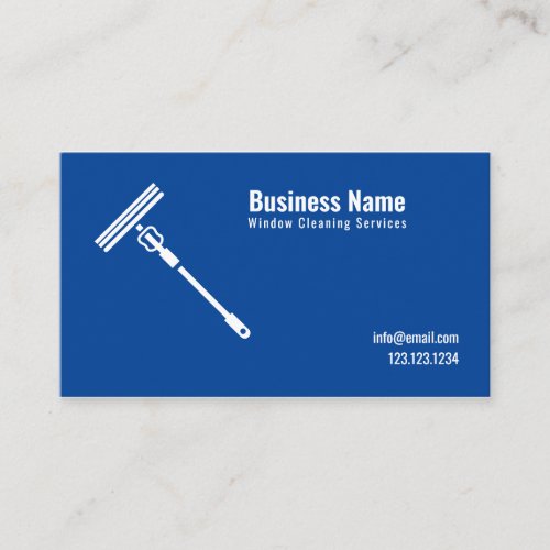 Minimalistic White and Blue Window Cleaning Business Card