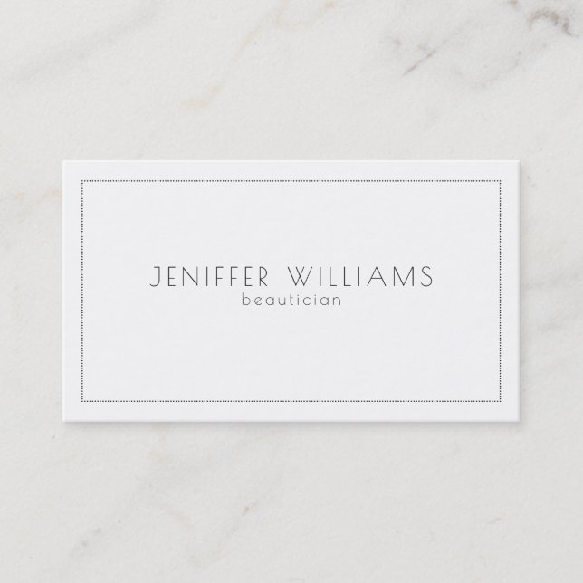 Minimalistic white and gray simple frame business card (Front)