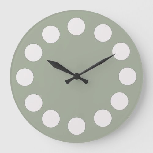 Minimalistic White Dots on Custom Color Large Clock