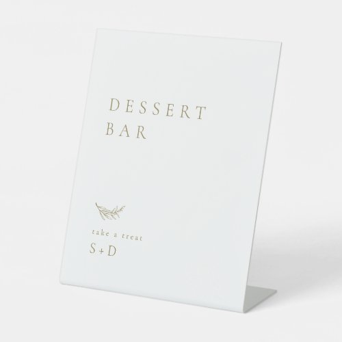 Minimalistic White Gold Dessert Bar Wedding Sign