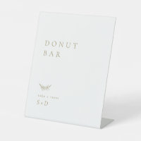 Minimalistic White Gold Donut Bar Wedding Sign