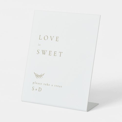Minimalistic White Gold Sweet Favors Wedding Sign