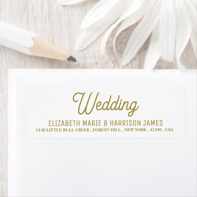 Minimalistic - White & Gold - Wedding Label (Insitu)
