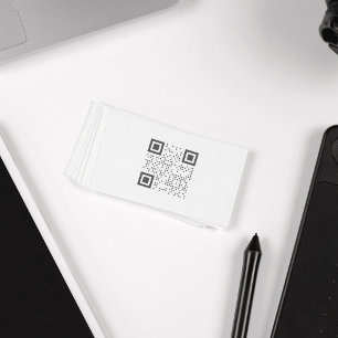 Minimalistic White QR Code Business Card