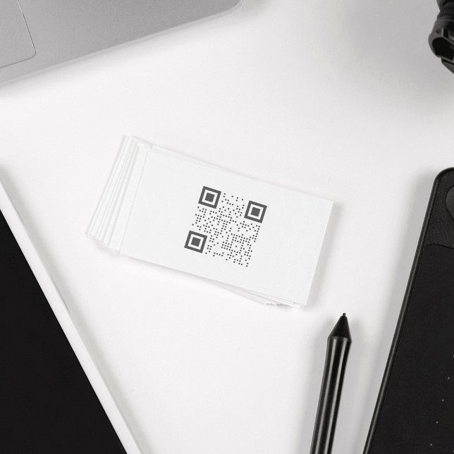 Minimalistic White QR Code Business Card (Creator Uploaded)