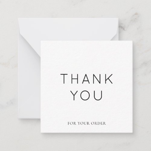 Minimalistic White Small Business Thank You Card