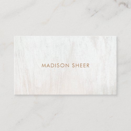 Minimalistic White Washed Wood  Business Card