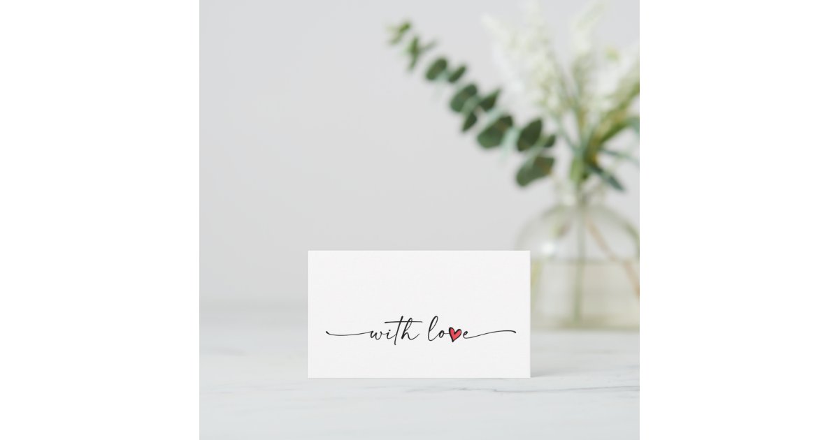Red Heart Note Card Minimalistic with love elegant red heart note enclosure card | Zazzle
