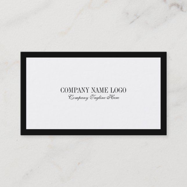 MinimalisticBlack Border On White Business Card (Front)